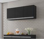 Armário de Cozinha Aéreo Andréia 120cm Preto - AJL Móveis