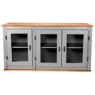 Armário de Cozinha Aéreo Copenhagen de Madeira 120 cm com 3 Portas de Vidro - 609-V