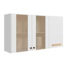 Armario de Cozinha Aéreo Intenza 120cm 3 Portas Branco/Branco UV - Nicioli