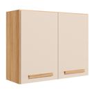Armario de Cozinha Aéreo Intenza 80cm 2 Portas Freijó/Off White Cristal - Nicioli