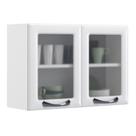 Armário de Cozinha Aéreo Itatiaia Aço 2 Portas Com Vidro New Premium Branco Neve Armário de Cozinha Aéreo Itatiaia Aço 2 Portas Com Vidro New Premium Branco Neve