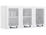 Armário de Cozinha Aéreo Itatiaia Aço 3 Portas Com Vidro New Premium Branco Neve Armário de Cozinha Aéreo Itatiaia Aço 3 Portas Com Vidro New Premium Branco Neve