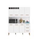 Armário de Cozinha Alice 1,57m com 7 Portas Branco Armário de Cozinha Alice 1,57m com 7 Portas Branco