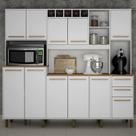 Armário de Cozinha Ambiente Petra Branco Cinamomo - Valdemóveis Armário de Cozinha Ambiente Petra Branco Cinamomo - Valdemóveis