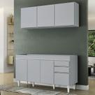 Armário de Cozinha Argélia e Balcão Gabinete 150cm sem Tampo Marrocos Cinza Claro - Lumil Armário de Cozinha Argélia e Balcão Gabinete 150cm sem Tampo Marrocos Cinza Claro - Lumil