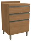 Armário de Cozinha Balcão 3 Gavetas 60cm com Tampo e Pés G743 Maxxi Canela Kappesberg