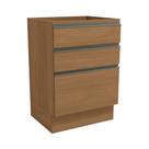 Armário de Cozinha Balcão 60cm 3 Gavetas G743 Maxxi Canela Kappesberg