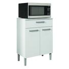 Armário de Cozinha Balcão Multiuso Para Micro Ondas Com Gaveta Diamante Branco Kit's Paraná