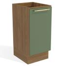 Armário de Cozinha Botanic 1 Porta Nogueira Fosco/Verde Oliva - Kappesberg