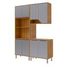 Armário de Cozinha Celeste com Torre Quente 150 cm 8 Portas Armário de Cozinha Celeste com Torre Quente 150 cm 8 Portas