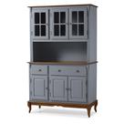 Armário de Cozinha com Cristaleira de Vidro e Madeira Hannover com 6 Portas e 2 Gavetas - M560804 Armário de Cozinha com Cristaleira de Vidro e Madeira Hannover com 6 Portas e 2 Gavetas - M560804