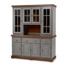 Armário de Cozinha com Cristaleira de Vidro e Madeira Manchester com 8 Portas 3 Gavetas e 1 Nicho - M52049