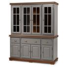 Armário de Cozinha com Cristaleira de Vidro e Madeira Manchester com 8 Portas 3 Gavetas - M52055