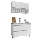 Armário de Cozinha Com Nichos CP01 Com Pia 100cm M24 Branco - Mpozenato Armário de Cozinha Com Nichos CP01 Com Pia 100cm M24 Branco - Mpozenato