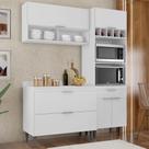 Armário de Cozinha Com Tampo CP02 160cm Pérola Branco Z34 - Mpozenato Armário de Cozinha Com Tampo CP02 160cm Pérola Branco Z34 - Mpozenato