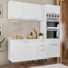 Armário de Cozinha Com Tampo CP02 180cm Pérola Branco Z34 - Mpozenato Armário de Cozinha Com Tampo CP02 180cm Pérola Branco Z34 - Mpozenato