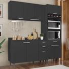 Armário de Cozinha Com Tampo CP02 180cm Pérola Preto Z34 - Mpozenato Armário de Cozinha Com Tampo CP02 180cm Pérola Preto Z34 - Mpozenato