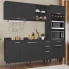 Armário de Cozinha Com Tampo CP02 210cm Pérola Preto Z34 - Mpozenato Armário de Cozinha Com Tampo CP02 210cm Pérola Preto Z34 - Mpozenato