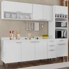 Armário de Cozinha Com Tampo CP02 240cm Pérola Branco Z34 - Mpozenato Armário de Cozinha Com Tampo CP02 240cm Pérola Branco Z34 - Mpozenato