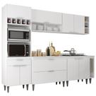 Armário de Cozinha Com Tampo CP07 260cm Pérola Branco Z34 - Mpozenato