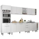Armário de Cozinha Com Tampo CP07 310cm Pérola Branco Z34 - Mpozenato