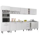 Armário de Cozinha Com Tampo CP07 340cm Pérola Branco Z34 - Mpozenato