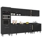 Armário de Cozinha Com Tampo CP07 340cm Pérola Preto Z34 - Mpozenato