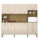 Armario de Cozinha Compacta 10 Portas 2 Gavetas Espaço Forno Kits Paraná Onix 204x222x35cm
