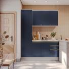Armário de Cozinha Compacta 100% MDF 170cm Branco/Azul Profundo Celeste Kappesberg