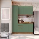 Armário de Cozinha Compacta 100% MDF 170cm Nogueira/Verde Celeste Kappesberg
