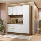 Armário de Cozinha Compacta 100% MDF 190cm Nogueira/Branco Celeste Kappesberg Armário de Cozinha Compacta 100% MDF 190cm Nogueira/Branco Celeste Kappesberg