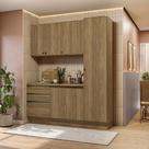 Armário de Cozinha Compacta 100% MDF 190cm Nogueira Celeste Kappesberg Armário de Cozinha Compacta 100% MDF 190cm Nogueira Celeste Kappesberg