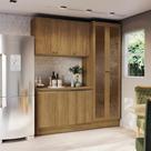 Armário de Cozinha Compacta 100% MDF 192cm Nogueira Celeste Kappesberg