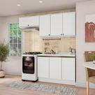 Armário de Cozinha Compacta 100% MDF 200cm Branco Celeste Kappesberg