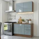 Armário de Cozinha Compacta 120 cm Rustic/Cinza Lux Madesa 01