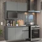 Armário De Cozinha Compacta 120 Cm Suspensa Cinza Nice Madesa 06
