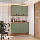 Armário de Cozinha Compacta 120cm Canela/Verde Frevo Pixel Kappesberg