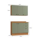 Armário De Cozinha Compacta 120cm Canela/verde Frevo Pixel Kappesberg