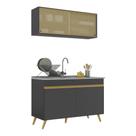 Armário De Cozinha Compacta 120cm Veneza Multimóveis V2140 Preto/dourado Preto/dourado Armário De Cozinha Compacta 120cm Veneza Multimóveis V2140 Preto/dourado Preto/dourado