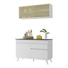 Armário De Cozinha Compacta 120cm Veneza Multimóveis V3688 Branco Branco Armário De Cozinha Compacta 120cm Veneza Multimóveis V3688 Branco Branco