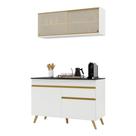 Armário De Cozinha Compacta 120cm Veneza Multimóveis V3688 Branco/dourado Branco/dourado Armário De Cozinha Compacta 120cm Veneza Multimóveis V3688 Branco/dourado Branco/dourado