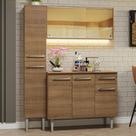 Armário De Cozinha Compacta 137cm Rustic Emilly Madesa 06 Rustic