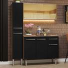 Armário de Cozinha Compacta 137cm Rustic Emilly Madesa 06