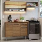 Armário De Cozinha Compacta 165cm Rustic Emilly Madesa 02 Rustic