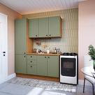Armário de Cozinha Compacta 170cm Canela/Verde Frevo Pixel Kappesberg