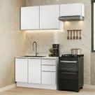 Armário de Cozinha Compacta 180 cm Branco/Branco Veludo Lux Madesa 03 Armário de Cozinha Compacta 180 cm Branco/Branco Veludo Lux Madesa 03