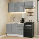 Armário de Cozinha Compacta 180 cm Branco/Cinza Lux Madesa 03