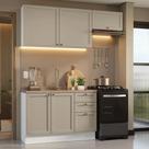 Armário de Cozinha Compacta 180 cm Branco/Crema Vik Madesa 02 Armário de Cozinha Compacta 180 cm Branco/Crema Vik Madesa 02