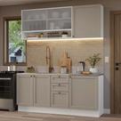 Armário De Cozinha Compacta 180 Cm Branco/crema Vik Madesa 03 Branco/crema