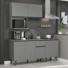 Armário De Cozinha Compacta 180 Cm Cinza Nice Madesa 02 Armário De Cozinha Compacta 180 Cm Cinza Nice Madesa 02